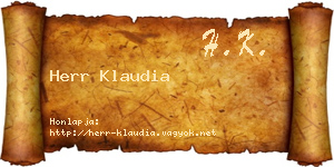 Herr Klaudia névjegykártya